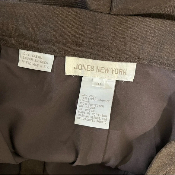 Jones New York Brown Wool Dress Pants Size 16 Business Career Professional Work - Picture 7 of 7